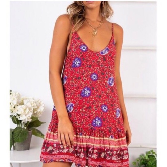 Bohemian Floral Print Sleeveless Mini Dress - Picture 9 of 11